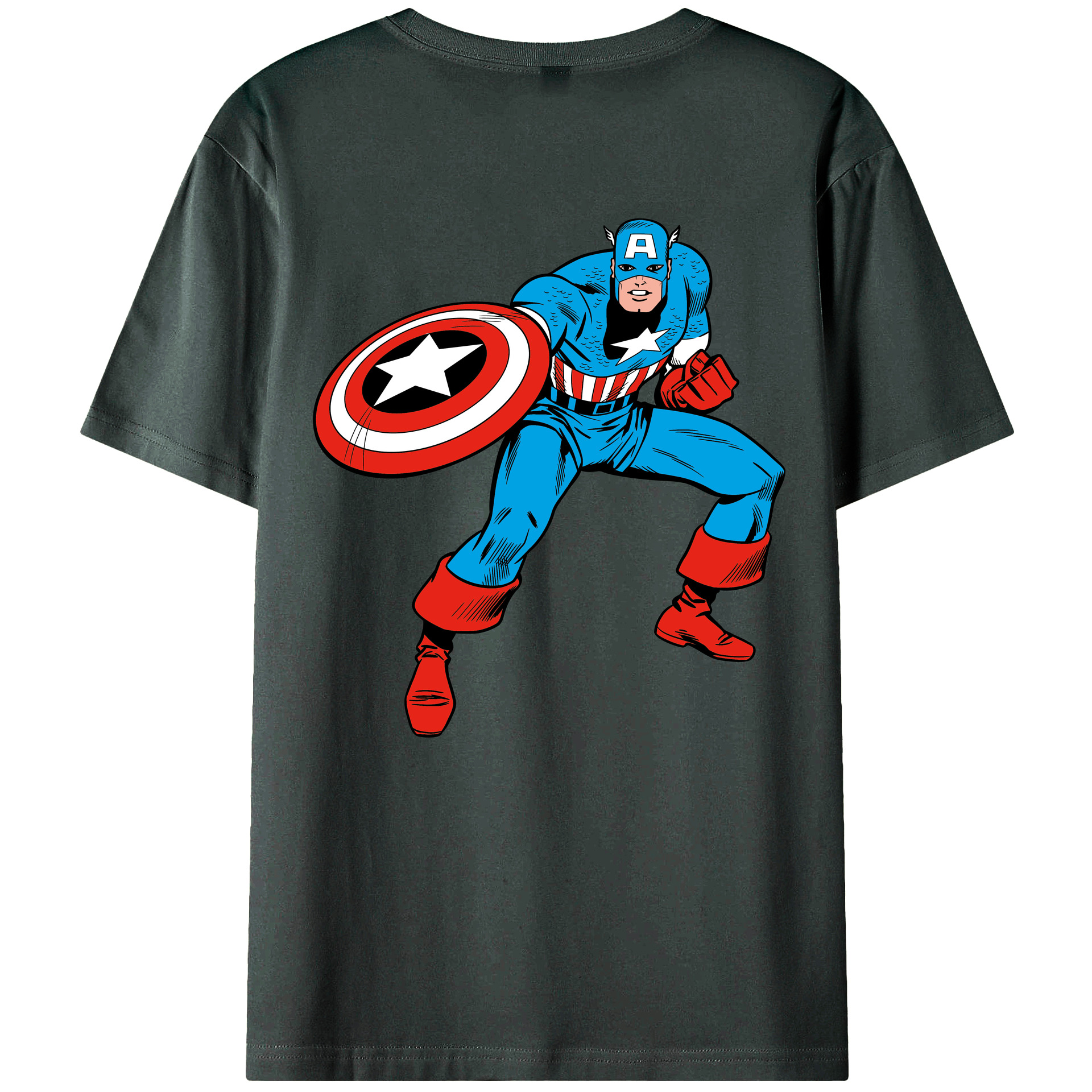 （画像用） アベンジャーズ The Avengers 綿100％ メンズ半袖Tシャツ（バックプリント） 通気性